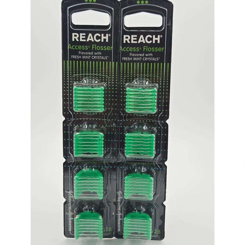 Reach Access Flosser Refill Heads Fresh Mint Crystals 28 Count 2 Pack - 56 Total